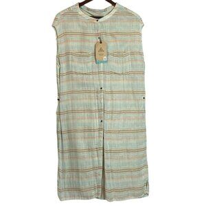PrAna Buenos Dias Dress Iced Aqua Size L Fair Trade Sustainable Cotton Sleeveles